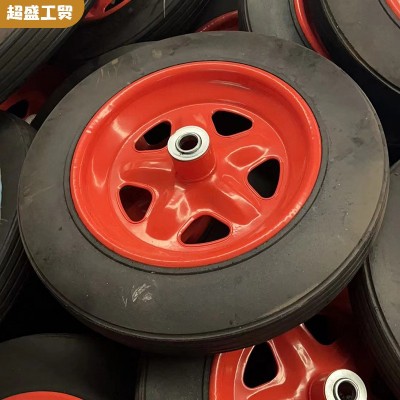 手推车货仓车用橡胶实心胎 山东厂家销售胶粉轮14X4胶粉实心轮子图5