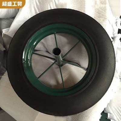 手推车货仓车用橡胶实心胎 山东厂家销售胶粉轮14X4胶粉实心轮子图4