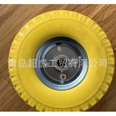 手推车儿童自行车用实心轮胎 10英寸3.00-4橡胶聚氨酯PU发泡轮图2