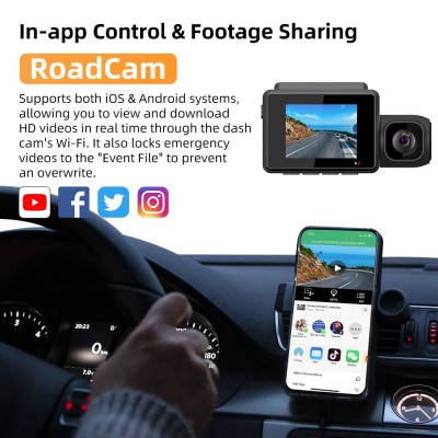 M700A 三录行车记录仪 前4K车内1080车后2K WIFI GPS DASH CAM图5