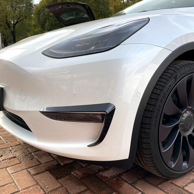 适用 Tesla Model 特斯拉 Y 风刀前杠前风刀外饰扰流车贴改装