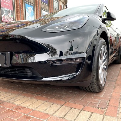 适用 Tesla Model 特斯拉 Y 风刀前杠前风刀外饰扰流车贴改装图5