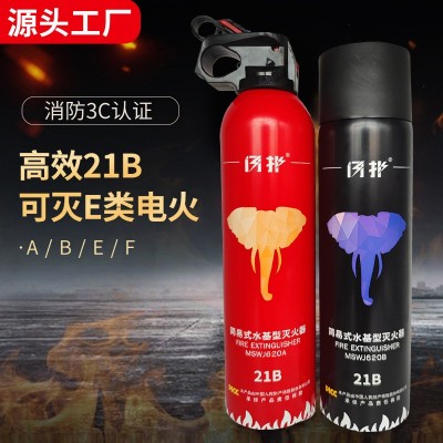 迷你型液体水基车载灭火器批发小型便携车用家用汽车21B消防器材