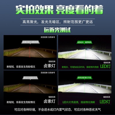 130W汽车前照灯led车灯h1适配原车led headlights远近光一体h4 h7  4只图5