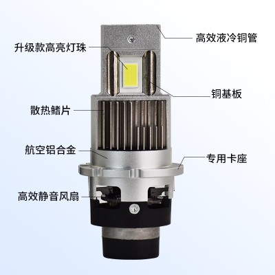 双铜管汽车led大灯直插式D2R/D2Sled灯泡D4R/D4S车灯改装汽 车大灯  2只图2