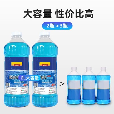 三和玻璃水汽车冬季防冻玻璃水车用雨刷精雨刮水液四季通用2L批发  1瓶图2