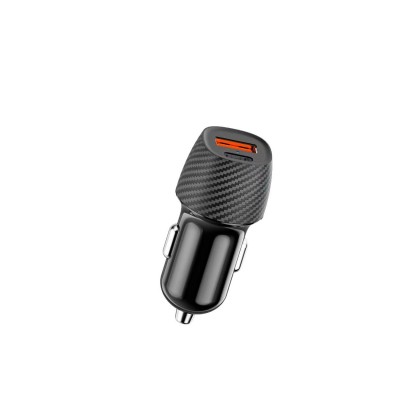 新款纤维纹车载充电器全兼容A+C38W快充车充 QC3.0汽 车点烟器批发  1个图5