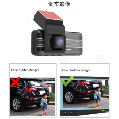 外贸新款3.16寸wifi隐藏式行车记录仪1080高清前后双录车载记录仪  1套图2