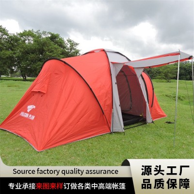 越朗工厂户外露营用品大空间帐篷两室一厅家庭4-6人防雨防风野营  1顶