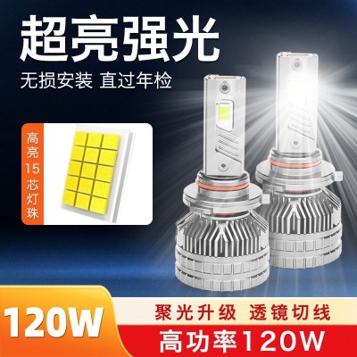 跨境大功率三铜管200W汽车led大灯强光H1H7H119005改装远近一体H4