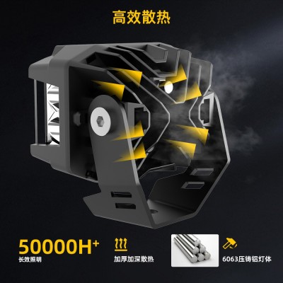 九光定制汽車越野车4runner烈马牧马人三面发光3寸黄白光A柱射灯图4