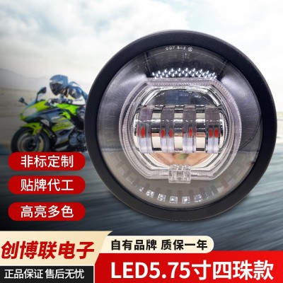 定制跨境5.75寸圆12V汽车摩托车射灯 大灯超亮4珠26W摩托车电车现图2