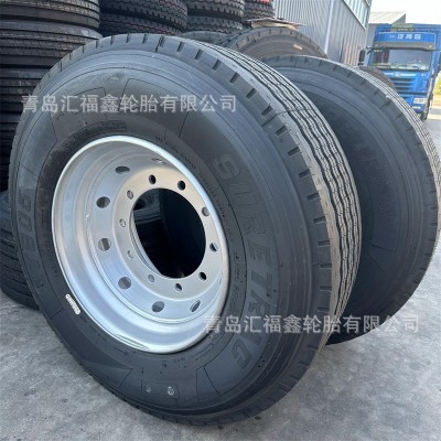 小宽胎385/65R22.5 20层级改装拖车运粮拖斗配套10孔富华桥钢圈图2