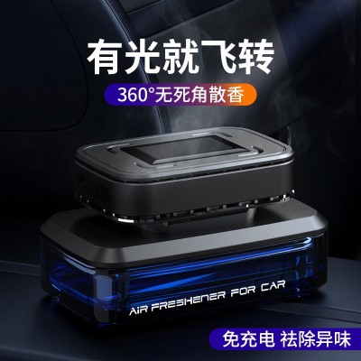 商务太阳能车载香水厂家批发高档汽车香水座车内用香氛车载香薰图2