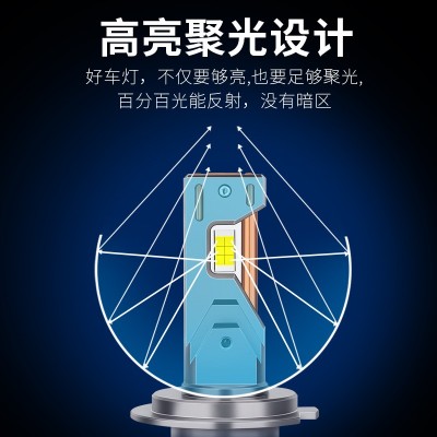 新款暖黄光led车灯h3 h4 h11 H1 4300k小车汽车led大灯改装 前大灯图3