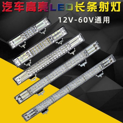 跨境 强光爆闪越野车改装灯12V24V货车杠灯黄光雾灯汽车l ed长条灯图2