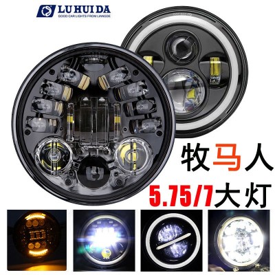 汽车LED大灯牧马人 5.75寸车灯钻石款哈雷摩托前大灯改装越野车灯图2