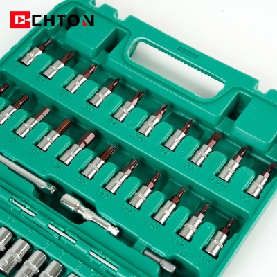 53件套汽修小飞72齿快速棘轮扳手S2批头两用扳手接杆套筒工具套装图5