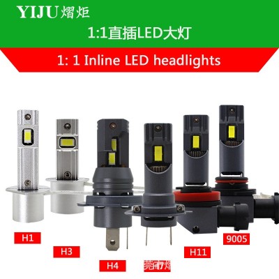 led车灯1:1直插带风扇汽车大灯C7F H3远近光灯泡厂家批发亚马逊