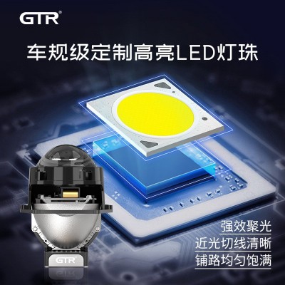 GTR R35双杯短款车灯透镜 LED直射双光透镜 智能控温 改装车前灯图3