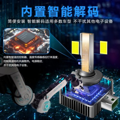大功率D系列解码汽车LED大灯D1SD2SD3SD4SD5SD8铜管氙气 灯替换LED图2