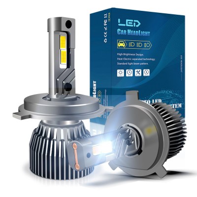 新款大功率汽车LED大灯65W双铜管h7车灯超亮h4激光led 大灯H11雾灯