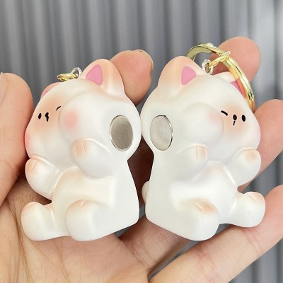 原创小鲨猪情侣对扣钥匙扣小礼品猪拱白菜卡通钥匙链女生 包包挂件图2