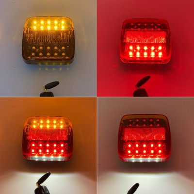 20LED无线方形红黄罩壳拖车卡车尾灯 12-24v宽压 trail er light图4