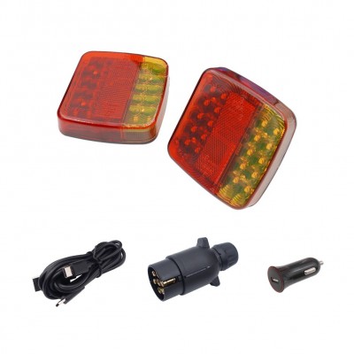 20LED无线方形红黄罩壳拖车卡车尾灯 12-24v宽压 trail er light图5
