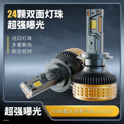 跨境三铜管320W大功率汽车led大灯前照灯跨境热销H1 H7 H4车头灯