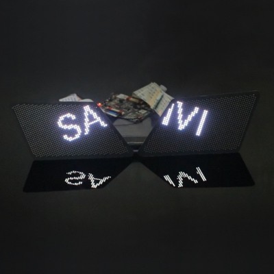 黑卫士新款5V 12V可选菱形可编辑LED恶魔眼车灯改装 有趣趣味图2