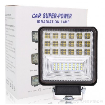 跨境专供汽车led大灯 大视野126W工作灯越野车改装摩托车灯前照灯图2