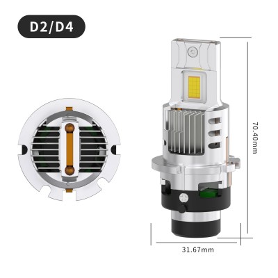 D系列双铜管高亮led汽车大灯 D2D4直插1:1无损替换原车氙气灯图3