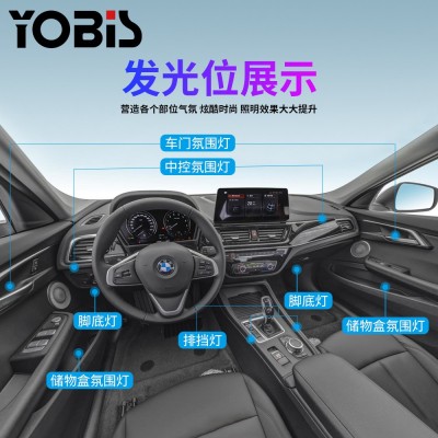YOBIS跨境汽车车载氛围灯18in1隐藏式亚克力LED幻彩256色装饰灯带图2