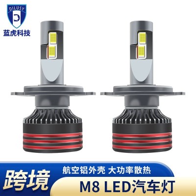 跨境55WM8汽车led大灯前大灯H1H3H4H7车灯单铜管超亮强光车灯改装  1只图3