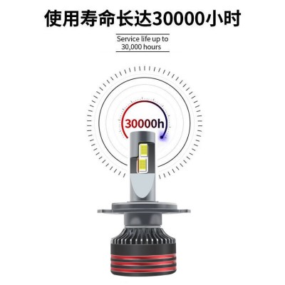 跨境55WM8汽车led大灯前大灯H1H3H4H7车灯单铜管超亮强光车灯改装  1只图4
