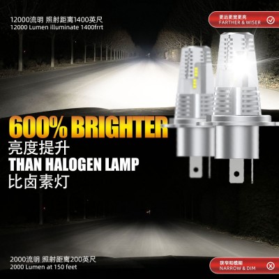 汽车led大灯h7双铜管汽车led灯前大灯h4T100无损直插式120W大功率  1只图3
