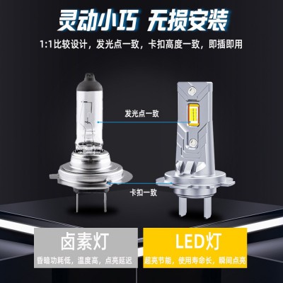 HAIZG新款D8跨境热销汽车led大灯迷你直插式H1 H7 H4高亮聚 光车灯  1只图4