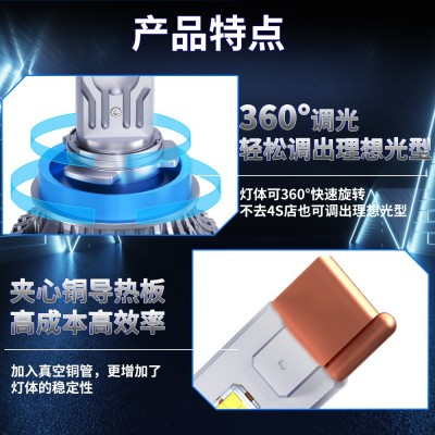 HAIZG新款汽车led大灯C10大功率120W改装远近光H7 H4 H11 汽车大灯  1只图4