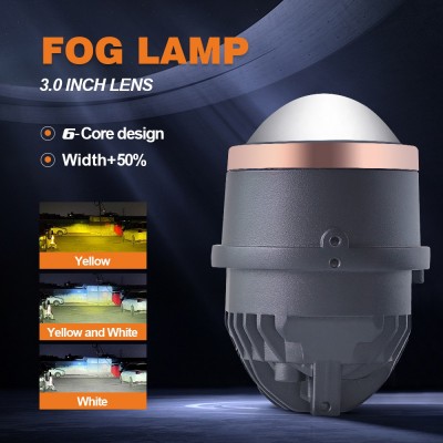 汽车LED雾灯 双光透镜3寸 三色LED车灯30-85W双直射激光雾灯防水  1只图5