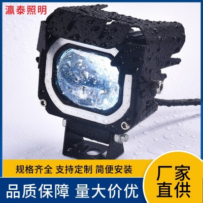 工厂直销摩托车射灯LED大灯四芯带光圈LED高亮大灯远近一体外置灯图3