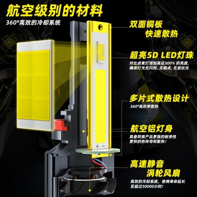 JM汽车LED大灯超亮H1H4H7H11远近光激光灯泡强光车灯9012改装9005图3