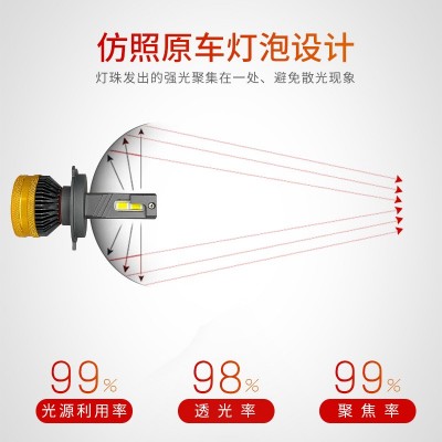 厂家直销H11远光前大灯H7汽车改装灯泡通用超亮聚光汽车led大灯图3