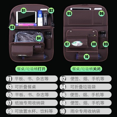 跨境供应牛津靠背防踢垫 汽车座椅收纳袋 升级车载垃圾袋厂家批发图4