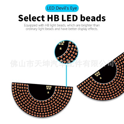 汽车恶魔之眼货车LED显示屏动态滚动表情屏后窗车载广告智能车贴图2