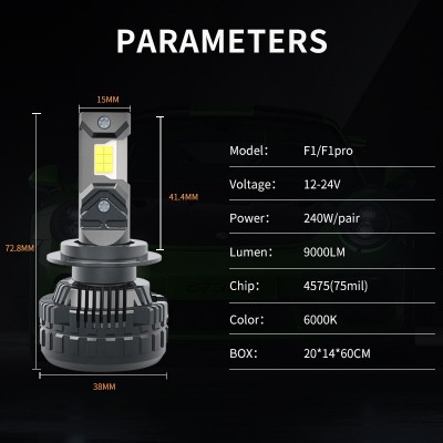 led车灯三色汽车led大灯4300K汽车led灯泡h4汽车前大灯h11前照灯图3