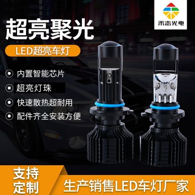 跨境工厂定制汽车大灯透镜款摩托车汽车通用高亮汽车头灯LED大灯图3
