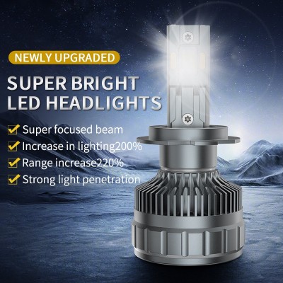 跨境120W三铜管汽车led大灯大功率高亮聚光H4H7改装LED激光大灯
