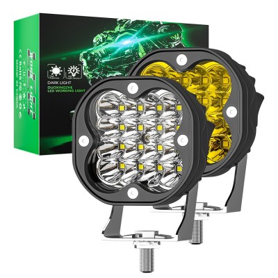 DXZ汽车LED射灯工作灯3英寸小方形灯16LED48W聚光灯黄光A柱驾驶灯图2