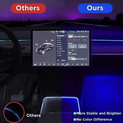 适用于特斯拉氛围灯改装model3/y中控仪表台APP气氛灯幻彩流光灯